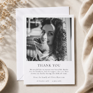 Memorial Thank You Card Funeral Thanks Note