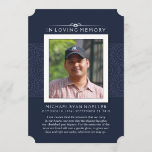 Memorial Thank You Deep Blue Photo PERHAPS POEM Invitation