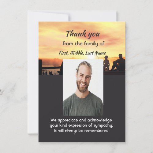 Memorial Thank You Fishing Fisherman Card