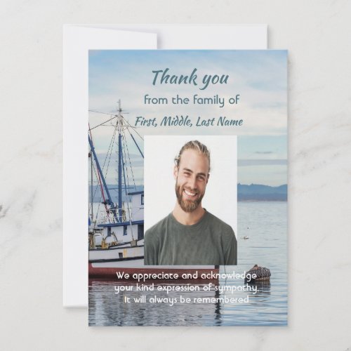 Memorial Thank You Fishing Fisherman Card