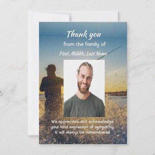 Memorial Thank You Fishing Fisherman Card