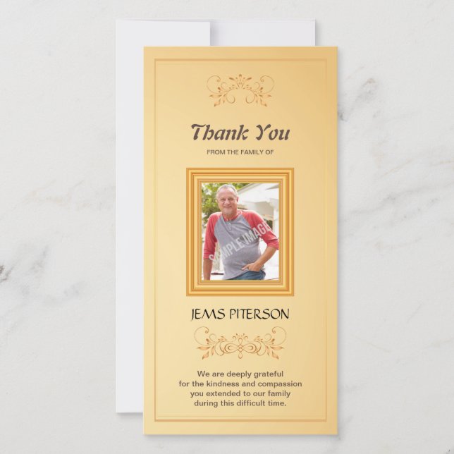 Memorial Thank You Photo Card (Front)