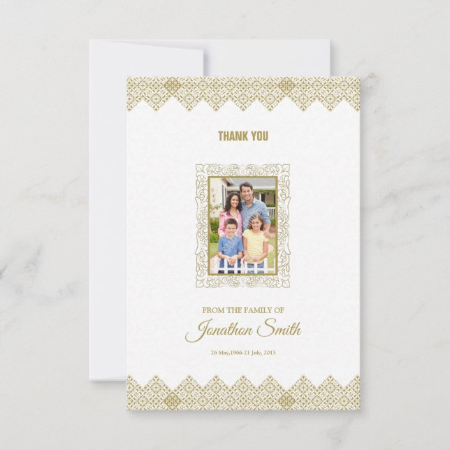 Memorial Thank You Photo Card (Front)