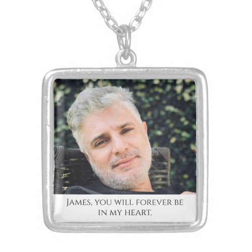 Memorial to Loved One Keepsake Photo Silver Plated Necklace