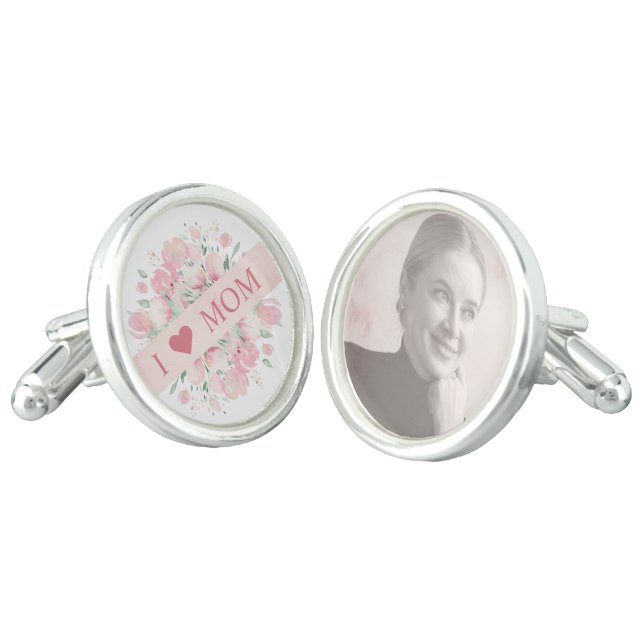 Memorial to Remember a Loved Mom Design Cufflinks (Angled)