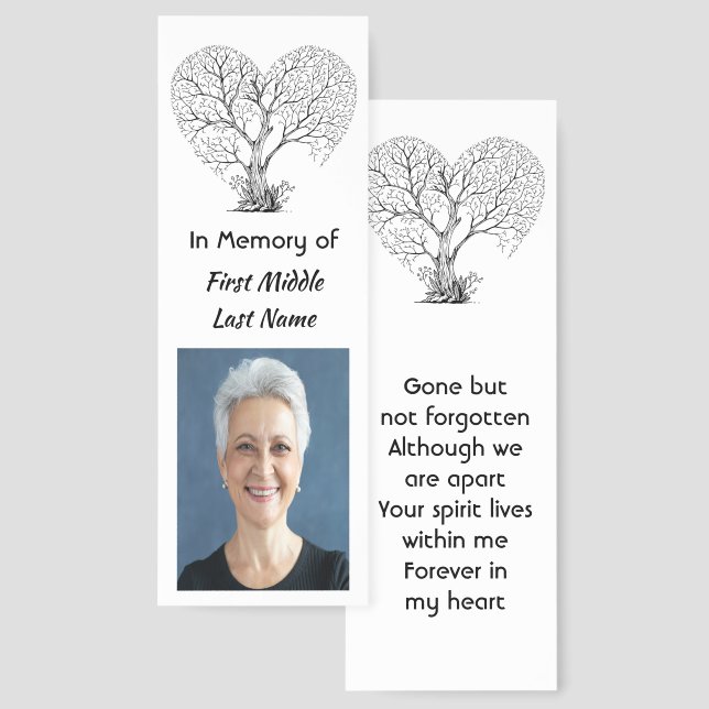 Memorial Tree of Life Heart Love Bookmarks (Front & Back)