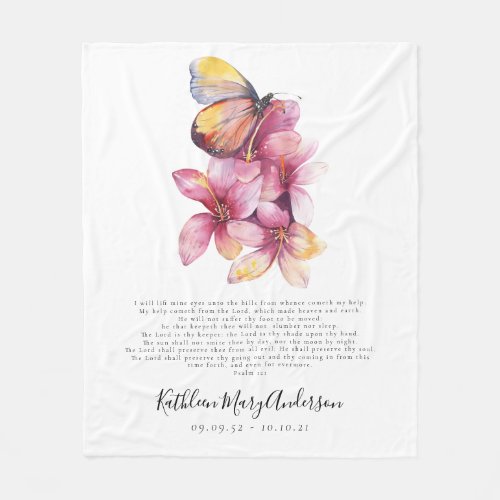 Memorial Tribute Butterfly Fleece Blanket