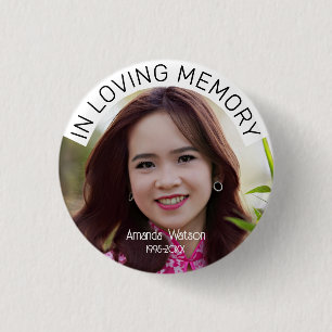 Memorial Tribute Modern In loving memory Button