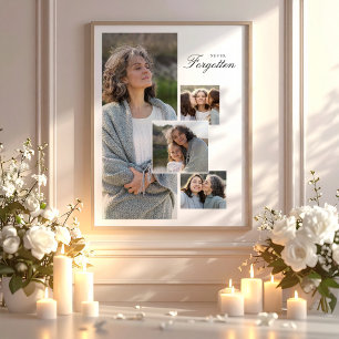 Memorial Tribute Photo Collage Bereavement Gift Poster