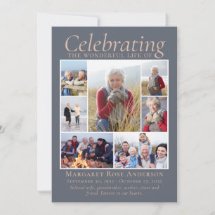 Memorial Tribute Photo Collage Keepsake Thank You Card