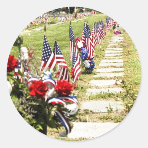 Memorial  Veterans Day Tribute Classic Round Sticker