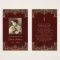 Memorial Vintage Burgundy Gold Funeral Prayer Card