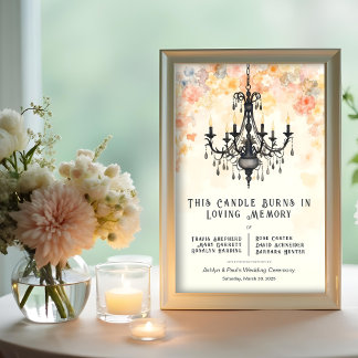 Memorial Vintage Pastel Chic Floral Chandelier Poster