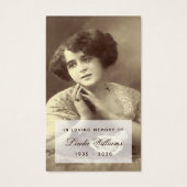 Memorial Vintage Photo Script Funeral Prayer Card (Front)