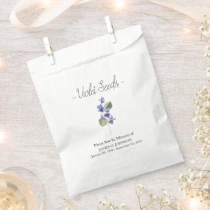Memorial Violet Seed Funeral Favor Bag