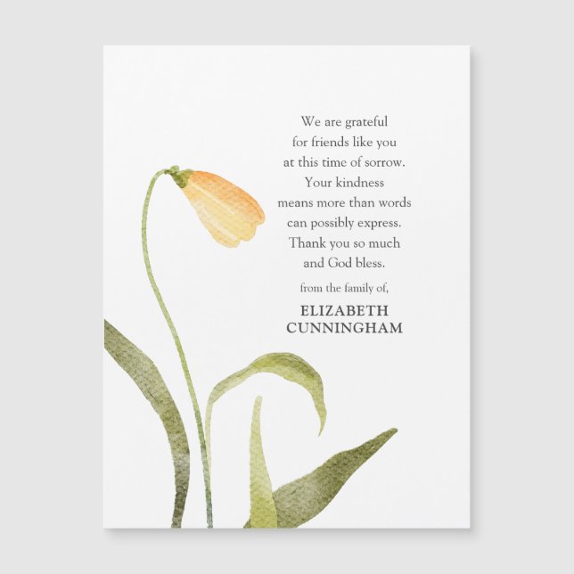 Memorial Watercolor Floral Botanicals Modern Chic  (Front)