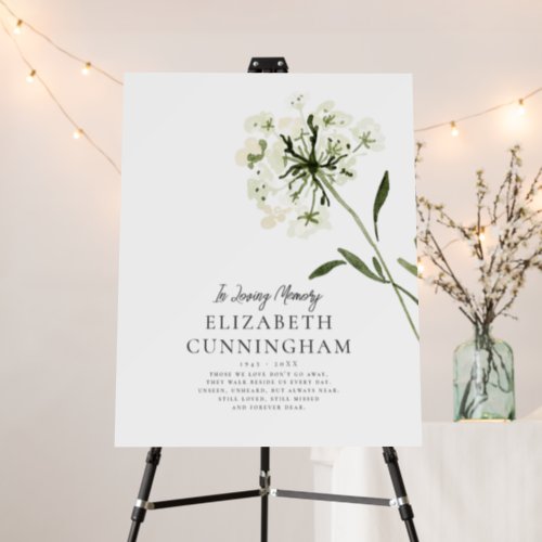 Memorial Watercolor Flower Botanicals Elegant Chic Foam Board