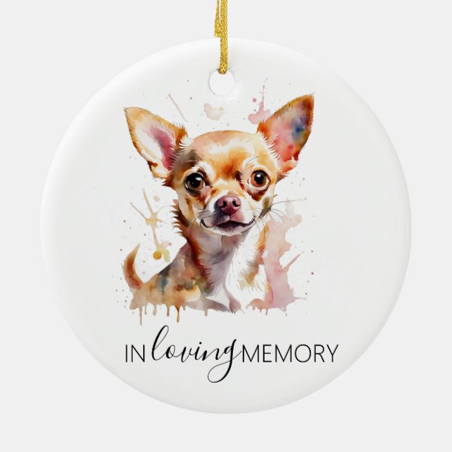 memorial watercolour Chihuahua ornament (Back)