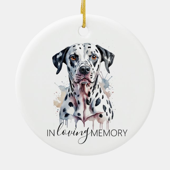 memorial watercolour Dalmatian Ceramic Ornament (Back)