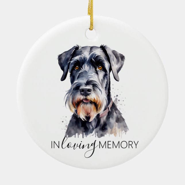 memorial watercolour Giant Schnauzer ornament (Back)