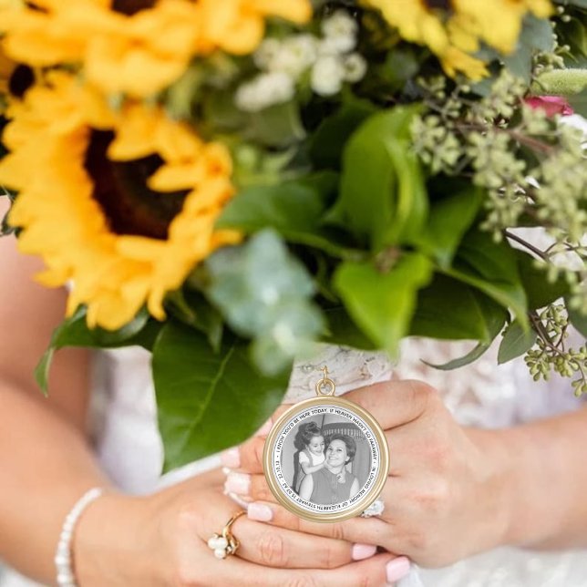 Memorial Wedding Bouquet Charm Bride Gold Plated Necklace (Memorial Wedding Bouquet Charm Bride Gold Plated Necklace)