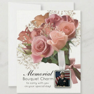 Memorial Wedding Bouquet Charm  Note Card
