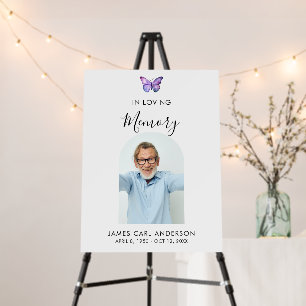 Memorial Welcome Sign In Loving Memory Butterfly