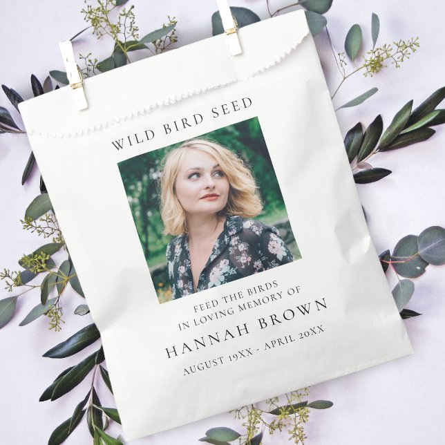 Memorial Wild Bird Seed | Elegant Chic Funeral Favor Bag (Creator Uploaded)
