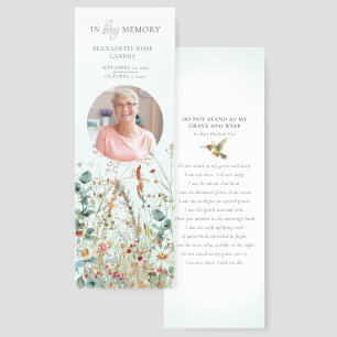 Memorial Wildflowers Hummingbird Bookmarks