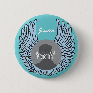 Memorial Wings Keepsake custom photo Button
