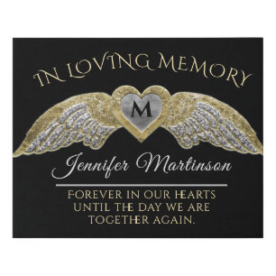 Memorial with Angel Wings Canvas