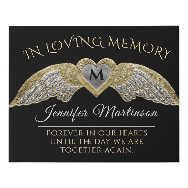 Memorial with Angel Wings Canvas (Front)