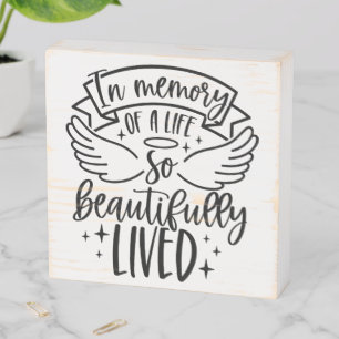 Memorial Wooden Box Sign