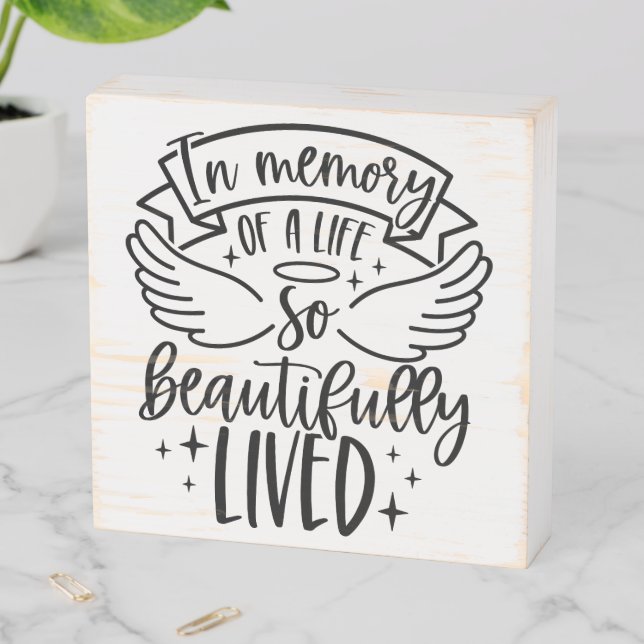 Memorial Wooden Box Sign (In Situ Horizontal)