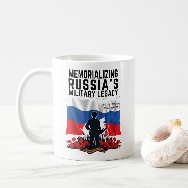 Memorializing Russia's Military Legacy Coffee Mug (With Donut)