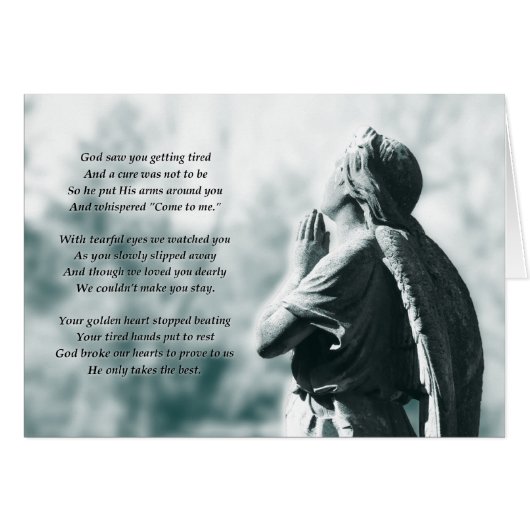 memoriam angel prayer cards (Front Horizontal)