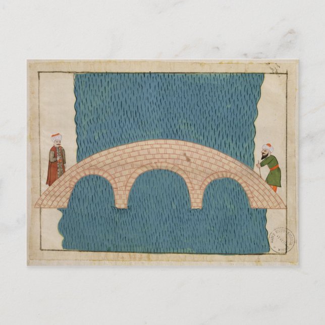 Memorie Turchesche' depicting the Galata Bridge Postcard (Front)