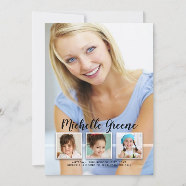 Memories 4 Photo Graduation Announcement (Front)