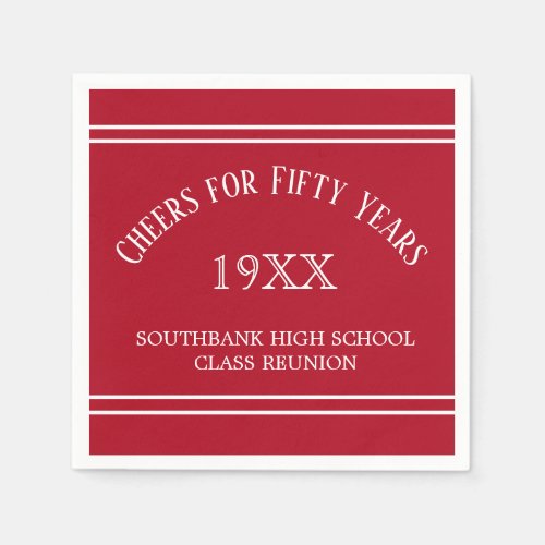 Memories 50th Class Reunion party  Napkins