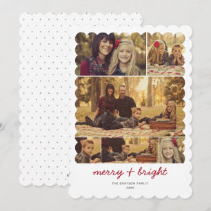 Memories 6 Photo Scalloped Holiday Greeting Card