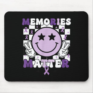 Memories alzheimer's awareness purple ribbon  mouse pad