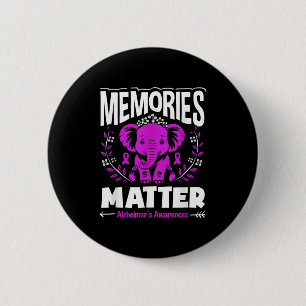 Memories alzheimer's awareness support elephant button