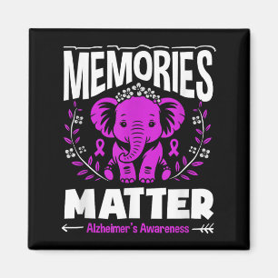 Memories alzheimer's awareness support elephant magnet