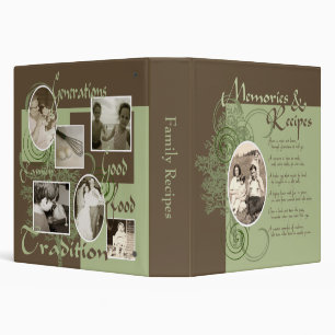 Memories and Recipes Green & Brown 3 Ring Binder