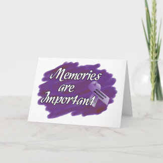 Memories are Important Alzheimer Awareness Purple  Card