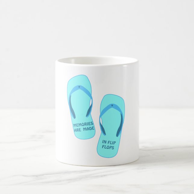 Memories are made in flip flops, summer design  coffee mug (Center)