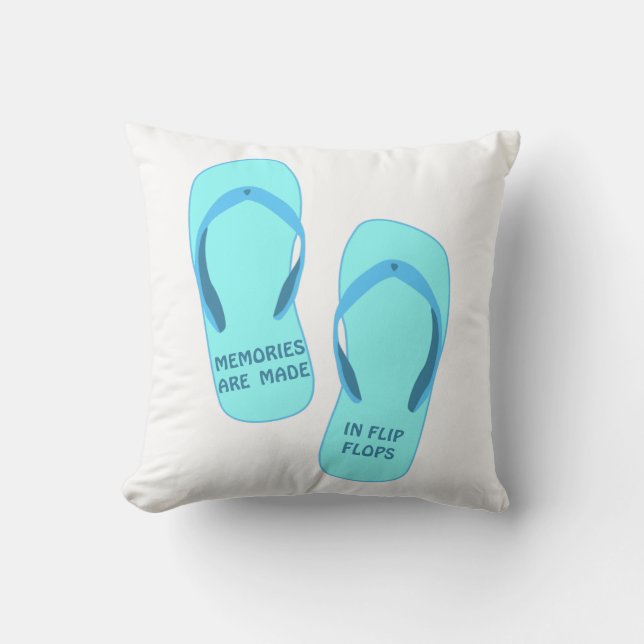 Memories are made in flip flops, summer design  throw pillow (Front)