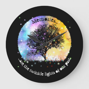Memories are twinkle lights of past cosmic sky large clock