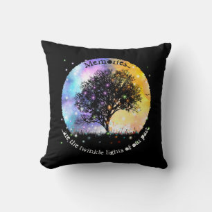 Memories are twinkle lights trees with lights throw pillow