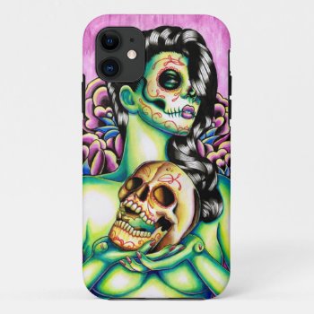 Memories Day Of The Dead Sugar Skull Girl Iphone 11 Case by NeverDieArt at Zazzle